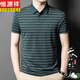 Hengyuanxiang Leicht Luxus Special 100% Mulberry Seide Kurzarm T-Shirt Herren Sommerseide mittlere Mitte des Mitte des Mitte des Alters Closen-Hälfte Polo-Hemd 13563 Blau M Größe 165