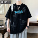 Jeep Spirit Jeep Algodón de algodón sensorial de algodón de algodón de medio manga de los hombres delgados Camiseta adolescente suelta adolescente a mano transpirable Blanco 693 m 80-100Jin [Jin iguala 0.5 kg]