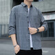 Jaqueta de camisa a cuadros americano hombres 205 Marca de moda de otoño Manga larga Men Young Loose K12108 White M