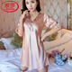 Langsha (Langsha) sexy Pyjama für Frauen, Seideneissensen-Nachthemd für Frauen, Sommerspitze Korean kurzärmelige Kleidung, Hauskleidung, großer Pyjamas für Frauen, ausgestaute Ärmel, dunkelgrau 1098 Modelle M 80-Jin [Jin gleich 0,5 kg]