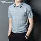 Falamone; Falamone Men's Short à manches à manches d'été Ice Thin Ice Silk Business Plaid Plaid Casual Business Shirt Top Daddy Suit Ag / 5434 White M 165 (100-115Jin [Jin est égal à 0,5 kg])