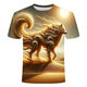Neue High-End-trendige T-Shirts für Herren und Frauen koreanische und japanische Tierwolfsserie 3D-gedruckte Hemden modisch, vielseitig und gutaussehend, TXC6227 XS70-80jin [Jin gleich 0,5 kg] Universal Code