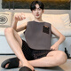 VTT男睡衣夏季无袖纯棉薄款背心短裤家居服宽松套装大码可外穿 V背心短裤：OMM13063 L