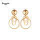 Eternelle French Eternal European and American Retro Earrings 2025 New Trendy Earrings Niche Design Circle Earrings Champagne Color