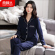 Antarktische Pyjama für Frauen Langarm der reinen Baumwoll-Frühlings- und Herbst-koreanische Version für Frauen Baumwolle Loose Herbst- und Winter Zwei-teilige Heimkleidung Wein Red_9901 m