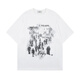 7 hochwertige Brief bedruckte kurzärmelige T-Shirts für Männer und Frauen für den Sommer New American Retro Casual Sport Trend Lose Paar Top xxjr-t1504 Black XL