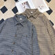 Bangqi Plaid Casual Shirt Men's Spring and Automne Shirt Shirt Lapon Corean Top Retro Retro Loose Veste C694-Black M
