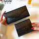 Carpintería (tucano) nueva billetera de cuero para mujeres larga capacidad de gran capacidad patrón de bolsas de mano de moda de cuero suave múltiple tendencia de la tendencia del clip negro largo. 9579