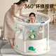Poisson sauter étoilé ciel bébé seau nageur ménage pliage de bain transparent seau de bain 0-3 ans sans installation seau de bain nouveau-né bébé seau de bain pliable sans installation [version de luxe] 70cm [anneau de cou libre] température améliorée