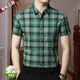 Chiarmania Shirt à manches courtes Mulberry Mulberry Silk Plaid Plaid à mi-manche