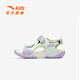 ANTA Children's Sandals Girls' Shoes Kids 2026 Summer New Product Velcro Outdoor Soft Sole Wading Beach Shoes Anti-Slip Xichen Green/Light Mist Purple/Black-2 30