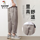 Woodpecker Casual Pants Men's Summer New Loose Breathable Straight Workwear Trendy Youth Nine-Point Long Pants Men 9904 Khaki Gray XL