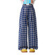 
moonkids girls plaid wide-leg pants 2025 new children's summer thin casual trousers medium-sized children's summer mosquito-proof pants 15270 blue plaid + 15266 blue plaid 120 cm