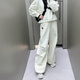 迪卡侬（DECATHLON）男女新款宽松阔腿裤针织运动休闲裤子长裤JW9721 象牙白JW9721 S