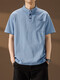 Kazuki Kuraishi Henry Collar Polo Polo à manches courtes pour hommes à manches courtes Col à moitié à manches en ligne zhongshan Top Brepwable Grey XL Port de poids 140-155jin [Jin est égal à 0,5 kg]