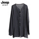 Jeep Spirit Jeep Мужской круглый шея с длинным рукавом летняя рубашка солнцезащитная одежда для кожи легкая и дышащая молодость