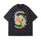 Jingpu Fei Harajuku Retro Anime Shirt for Men Coton Washing à manches courtes Lavage paresseux 691 S
