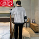 Langsha Warm Koralle Velvet Winter Pyjamas Herbst und Winter verdickt plus Samt Teenager Herren Flanell Home Clothing Set 3890 Buchstaben Stripes Herren 3xl