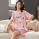 Victorias Stil Sommer kurzärmelig Damen Pyjamas Set Cartoon Loose Girl Home Clothes Casom Cute Dünner Pyjamas Zweiteiler Set D6630 M