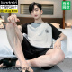 Modal 80-220Jin [Jin equivale a 0.5 kg] grandes niños de pijama para niños Summer de algodón de manga corta adolescentes de la escuela secundaria