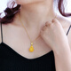 Fat Donglai's same style 2025 new beeswax pendant wine red blood amber drop-shaped clavicle chain women's silver necklace necklace chicken fat yellow beeswax drop + clavicle chain