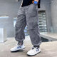 Boys summer breathable trousers 2025 new cool and handsome children's foot tying mosquito-repellent pants medium-sized children's thin work pants YL-2071 [Khaki] 130