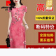皮尔卡丹（PIERRE CARDIN）2025新款广州十三行连衣裙夏装女气质中年老年妈l妈复古改良旗袍 裙子夏天女装-677-灰色 3XL 广州十三行连衣裙- 建议十三5-145斤