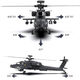 YUXIANG APACHE F11S RÉPOMICATION ARMÉE COMMANDE HÉLICOPTERRE GPS AVIATION Modèle de simulation de vol inverse 3D Drone Rhsky Version autonome sans télécommande Contrôle FL09S F0 Standard 1 Electric + Aluminium Ally Suitcase