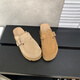 S.Sofea Birkenstock-Schuhe für Frauen im Frühjahr und im Sommer erhöhten Kork-Sohle Mules Retro-Stil 677-2 Aprikosenkamelfarbe 37