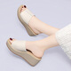 WRROF AIR Summer Nuevas sandalias de cuña Plataforma impermeable para mujeres Sandalias de comodidad gruesas 2025 12052 Negro 34