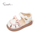 Snuffy Girls Sandals Summer Children's Lolita Little Princess Soft Sole Baby Toe Sandals Vanilla Toffee White 21