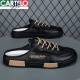Cartelo Half Slippers Men usa zapatos casuales de conducción de ropa sin deslizamiento sin deslizamiento para el verano Pedal sin tacones Baotou Sandals XJC-826 metros Verdes 40