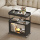 Zuoke Zuojia Wrought Art Coffee Table Living Room Small Sofa Side Table 2025 New Modular Creative Mini Coffee Table Bedside Table with Wheeled Black