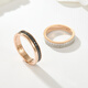 Chishe 18K rose gold nail pattern ceramic ring natural diamond women's ring two-color gold platinum couple ring Au750 18K rose gold black ceramic (light gold) women's size 10
