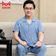 
Catman (MiiOW) Middle-aged dad pajamas men's summer short-sleeved trousers 100 pure cotton suit for the elderly to add fat and larger size thin style 698 L (recommended 110-130 Jin [Jin equals 0.5 kg])