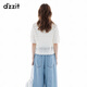 DZZIT地素短袖针织衫2025夏季新款挑洞镂空白色上衣女3J2E5171B 白色 S