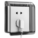 International Electrician Type 86 socket waterproof box self-adhesive switching power supply protective cover splash-proof box bathroom toilet socket waterproof cover black and transparent - one waterproof box