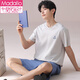 
Modal 2025 new summer striped pajamas for men for summer teenagers short-sleeved men's pure cotton home clothing for men's large size Y6627 XL weight (125Jin [Jin equals 0.5 kg]-145Jin [Jin equals 0.5 kg])