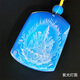 Amber School, one thing, one picture, one certificate, blue amber pendant, Thousand-Hand Guanyin carving, natural amber necklace hanging chain, water purification pendant, 9.37g, 39*29*9mm