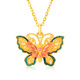 Mingzuan International 18k gold butterfly pendant women's lacquered au750 enamel pendant new Chinese style neckband as a birthday gift for girlfriend