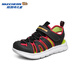 Skechers girls' sandals, toe-cap beach shoes, casual and breathable summer new soft-soled non-slip big children's shoes, black/red/BKRD 33.5