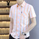 
Playboy (PLAYBOY) plaid shirt men's short-sleeved summer casual handsome Korean style slim-fitting trend men's shirt versatile half-sleeved inch shirt 838 yellow L 105-119Jin [Jin equals 0.5 kg]