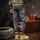 Chaotianshi hochwertige Retro-Jeans-Männer losen Frühling und Herbst Harem Hosen Herren Wash Elastic Langhose Retro Blue 34 [160-170jin [Jin entspricht 0,5 kg]]