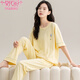 Modal Pyjamas für Frauen im Sommer Neue Pure Pure Cotton Kurzärmerhosen für Sommer- und Lose Damen können außerhalb des CM65032 [Frauen] Z9711 M [Empfohlene 80-100jin [Jin gleich 0,5 kg] tragen] tragen]
