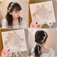 Maimed children's New Year's greetings crown headband girls' headband New Year's princess crown hair accessories flower girl hairband girl hairpin flower 5# white flower pearl hairband