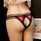Lace transvestite cross-dressing men's jj hole underwear, no need to take off in bed, rear opening women's thong, watermelon red jj hole style