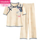 
Modal women's short-sleeved pajamas set for summer thin trousers in summer new Chinese style imitation cotton home clothes can be worn outside LZY9905 M (recommended 75-95Jin [Jin equals 0.5 kg])
