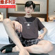 Pajamas de estilo de Victoria para hombres pantalones cortos delgados de algodón puro para hombres para pantalones cortos para hombres casuales de ropa para hombres de tamaño grande para el hogar 9928# L [Sugerencia-120Jin [Jin equivale a 0.5 kg]]
