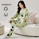 El juego de pijama de manga larga para mujeres de primavera y otoño viene con una algodón integrada de algodón integrado de algodón de gran tamaño de algodón de gran tamaño e invierno Hry1047 m (recomendado 75-95 Jin [Jin equivale a 0.5 kg])