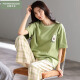 Caiyun Kali Pajamas para mujeres en verano 2025 Nueva ropa delgada del hogar de alas cortas pantalones de manga corta Trajes casuales 7374 L [recomendado 100-120 Jin [Jin iguala 0.5 kg]]]